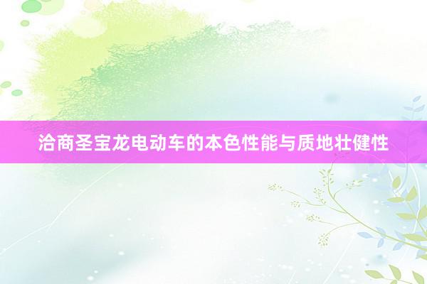 洽商圣宝龙电动车的本色性能与质地壮健性